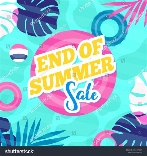 End Summer Sale Discount Banner Modern Vector De Stock Libre De
