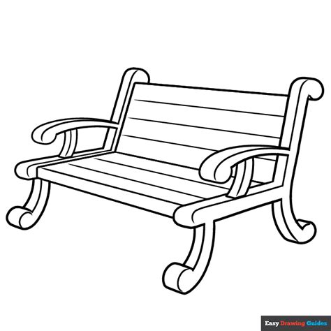 Bench Coloring Page Easy Drawing Guides