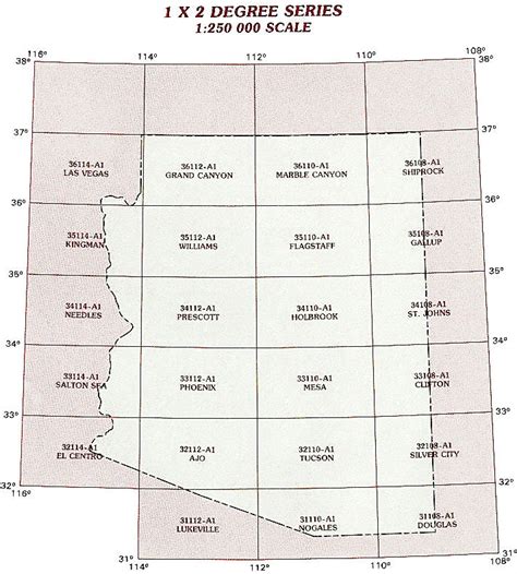 Arizona Topographic Index Maps Az State Usgs Topo Quads 24k 100k 250k