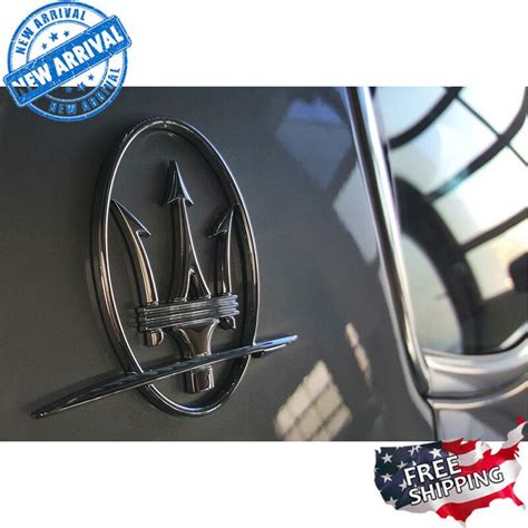 Maserati Side Logo Emblem Lh Rh Glossy Black Quarterpanel Badge Sticker Ebay