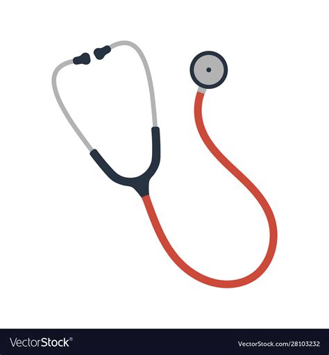 Flat Cartoon Style Stethoscope Icon Sign Vector Image