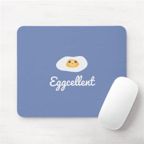 Funny Foodie Cute Egg Eggcellent Humorous Food Pun Mouse Pad Zazzle