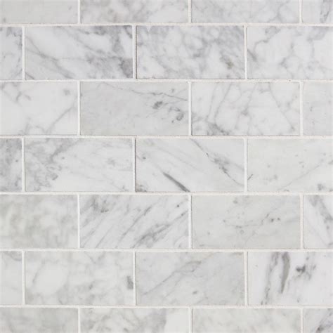 Marble Mosaic Elegance Collection Italian Carrara White 2x4