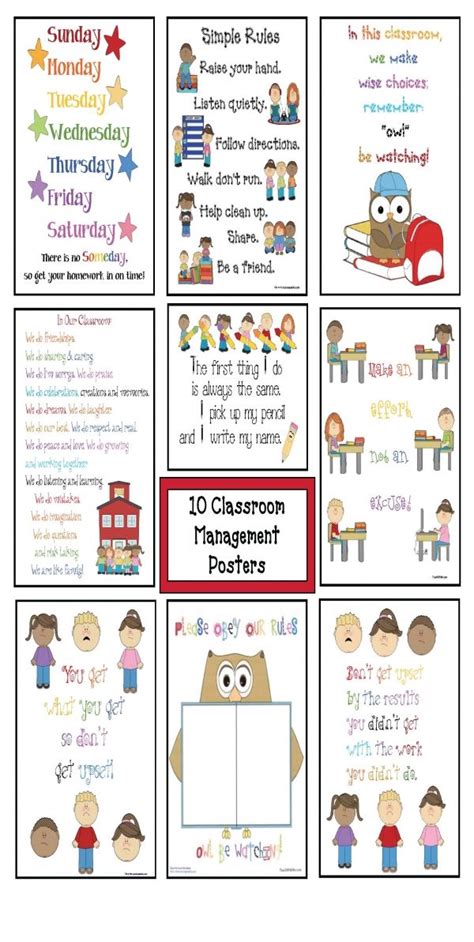 10 Back To School Classroom Management Posters Classroom Freebies