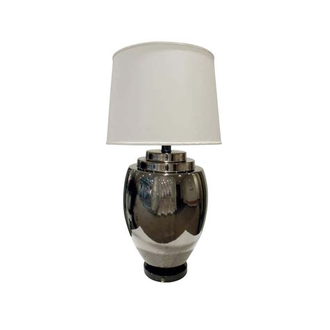 Black Nickel Table Lamp With White White Shade The Designer Rooms