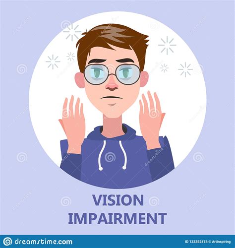 Visual Impairment Icon Vector Outline Illustration