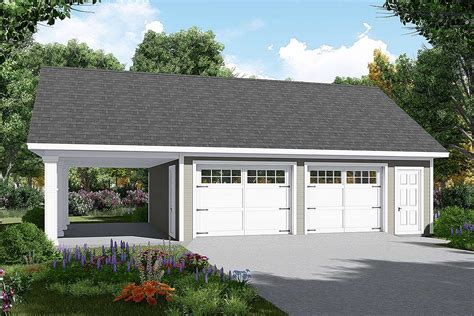 Detached Garage Plan With Carport 51185mm Architectural Designs