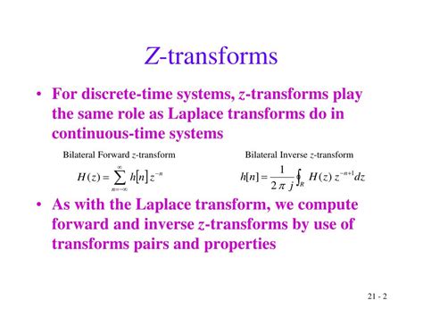 Ppt Z Transforms Powerpoint Presentation Free Download Id837106