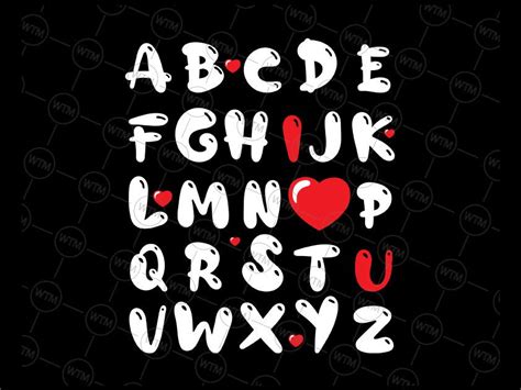 Abc I Love You Alphabet Svg Png, Alphabet Love Svg, ABC I Love You Svg
