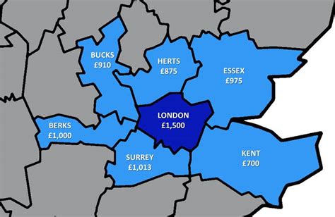 Explore england's northern and southern counties, rural shires, medieval towns and major cities, using our map of england to start planning your trip. How Much Does It Cost To Rent Outside London? | Londonist