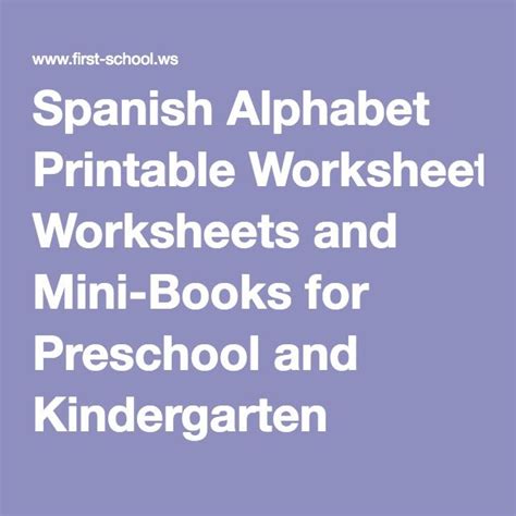 Spanish Alphabet Printable Worksheets And Mini Books For Preschool And