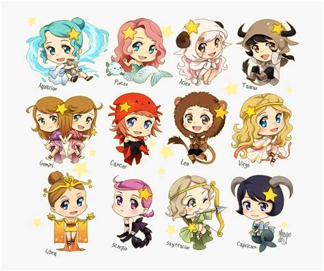 Zodiac Drawing Anime Zodiac Signs As Girls Free Transparent Clipart