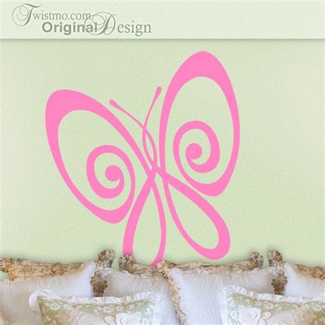 Butterfly Decal Vinyl Wall Decal Large Swirly Butterfly By Twistmo