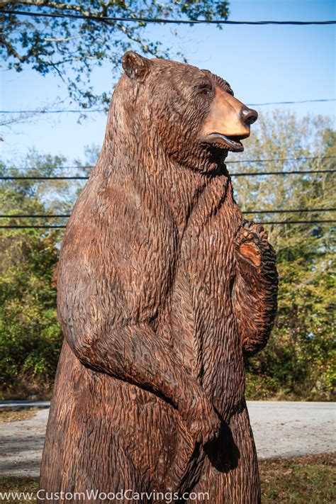 9 Ft Brown Bear Carving Custom Sculpture And Sign Company