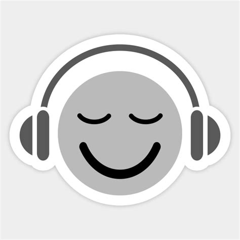 Happy Smiley Face With Headphones Listening To Music Music Sticker