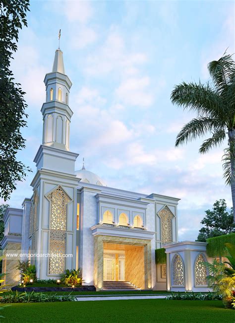 Desain Tampak Samping Masjid Al Falah Style Classic 3 Lantai Di Brebes