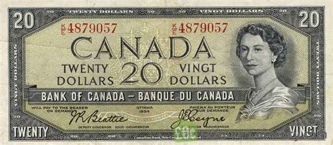Canadian money exchange us dollars. 20 Canadian Dollars series 1954 - Exchange yours for cash today