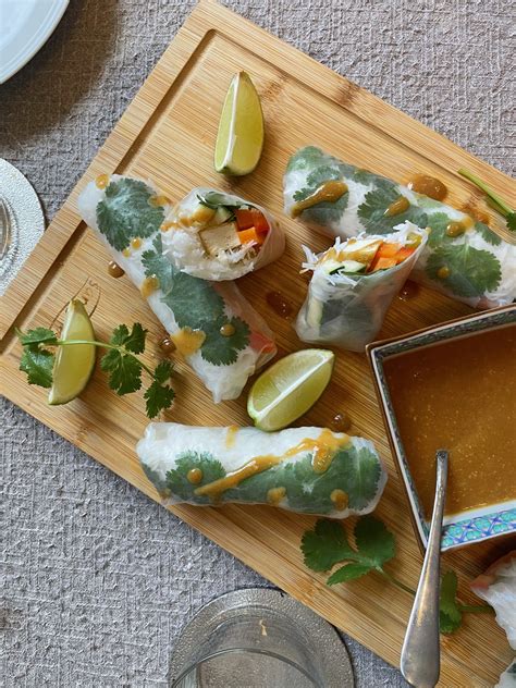 Summer Rolls With Peanut Butter Sauce Food For Starter
