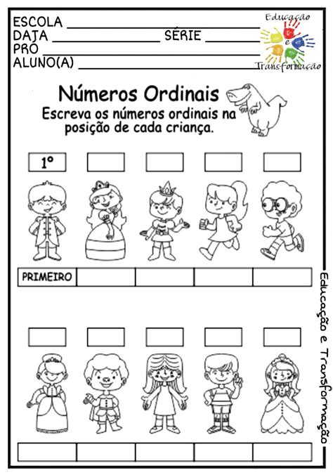 Numeros Ordinais Atividade Com Numeros Ordinais Atividade Para Images