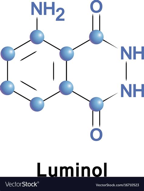 Luminol Chemical Chemiluminescence Royalty Free Vector Image