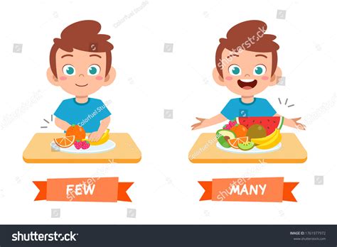 Cute Example Opposite Word Antonym Kid Stock Vector Royalty Free