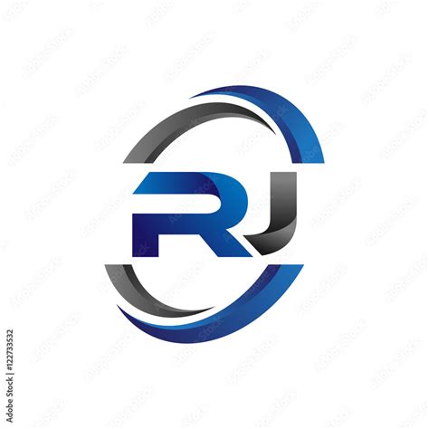 Simple Modern Initial Logo Vector Circle Swoosh Rj Stock Vector Adobe