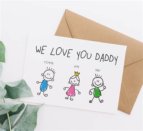 We Love You Daddy Card Fathers Day Card Fathers Day Etsy Uk
