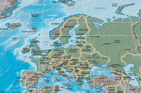 Europe Map Large Size File Physical Map Of Europe  Wikimedia Commons