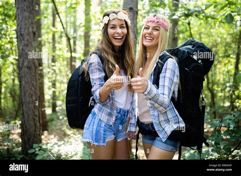 Female Friends Hiking Hi Res Stock Photography And Images Alamy
