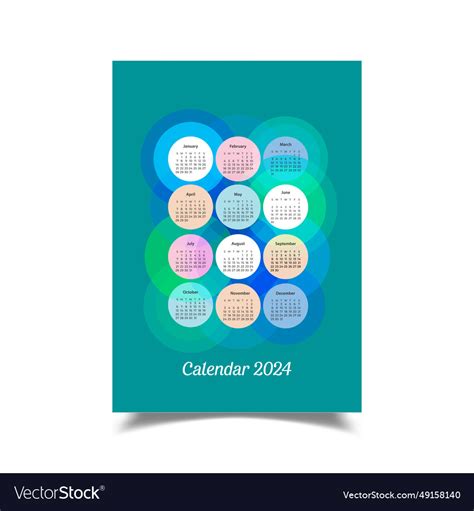 2024 Calendar Design Template Royalty Free Vector Image