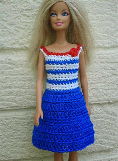 Linmary Knits Barbie Crochet Nautical Dress