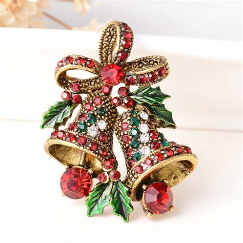 Fashion 2016 Christmas Ts Pins And Brooches For Women Small Bell