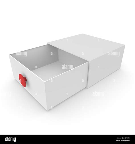 Empty White Box With Red Handle With Pull Out Compartment For Ts On