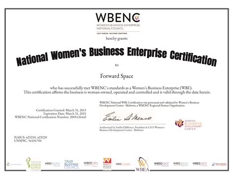 Woman Owned Business Certification Forward Space