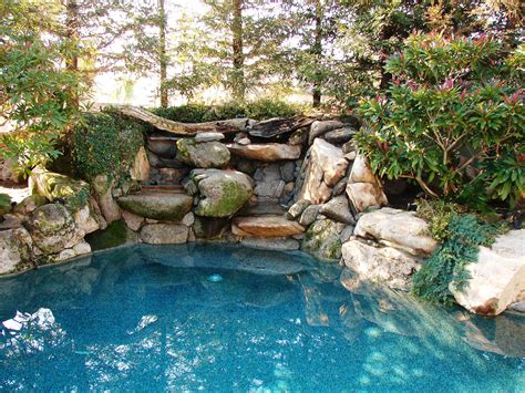 Natural Stone Waterfalls Spa Pool Swimming Pools Outdoor