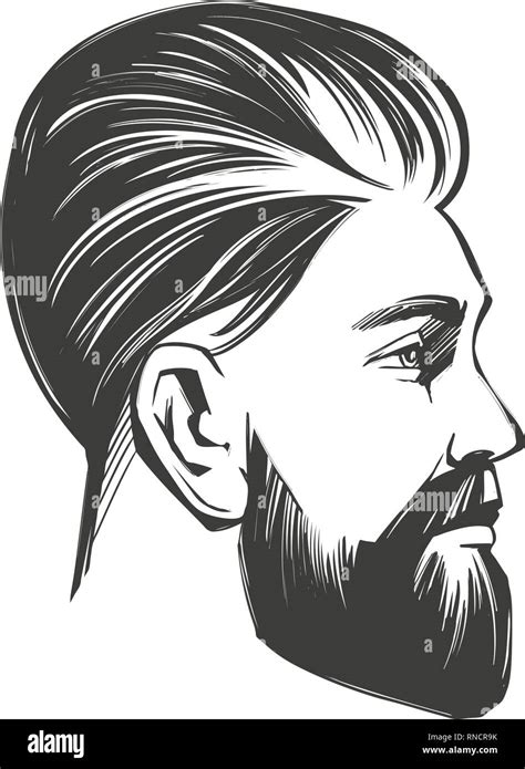 Bearded Man Silhouette Profile