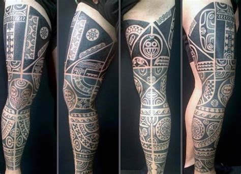 Boys and girls have different choices for quote tattoos. 30 Tribal Thigh Tattoos For Men - Manly Ink Ideas