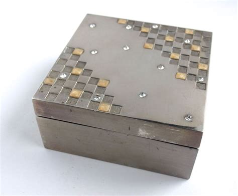 Decorative Metal Box Square Vintage Trinket Box Etsy Metal Decor