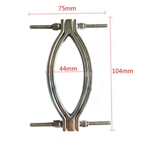 Womens Stainless Steel Pussy Spreader Female Adjustable Chastity Labia