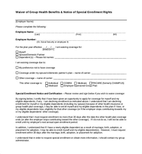 Free 17 Sample Medical Waiver Forms In Pdf Word Excel
