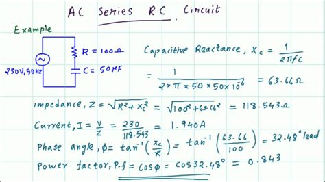 The power factor of an ac circuit is defined as the ratio of the real power (w) consumed by a circuit to the apparent power (va) consumed by the same circuit. AC series RC circuit Impedance, current, phase angle and ...