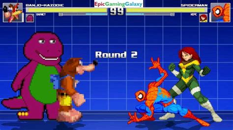 Hope And Spider Man Vs Banjo And Kazooie And Barney The Dinosaur In A