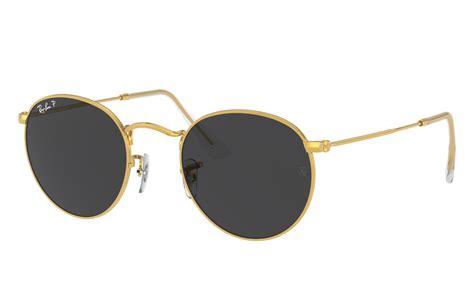 Round Metal Sunglasses In Gold And Black Rb3447 Ray Ban® Au