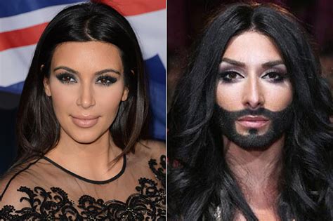 Kim Kardashian Bearded Drag Queen Conchita Wurst Celebrity