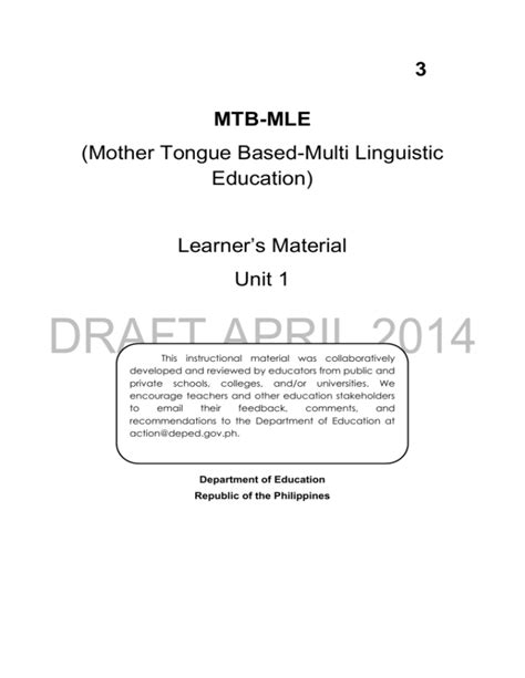 Grade 1 Mtb Mle Deped Gma Learning Resource Portal