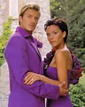 The beckham's wore matching purple outfits at their 1999 wedding ...