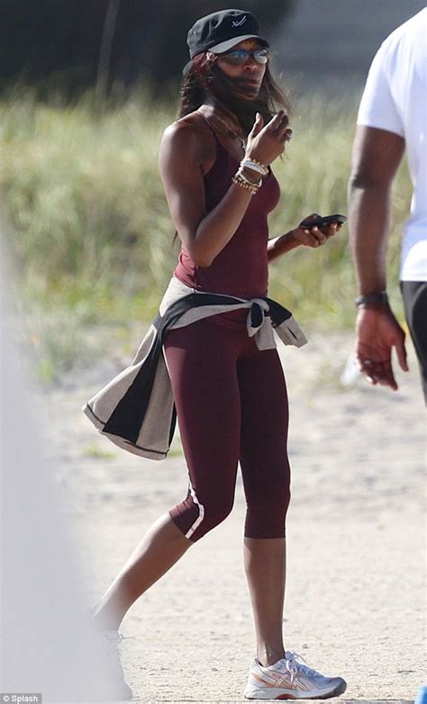 Naomi Campbell Works Out On The Beach As She Begins Rehabilitation On Her Injured Knee Daily