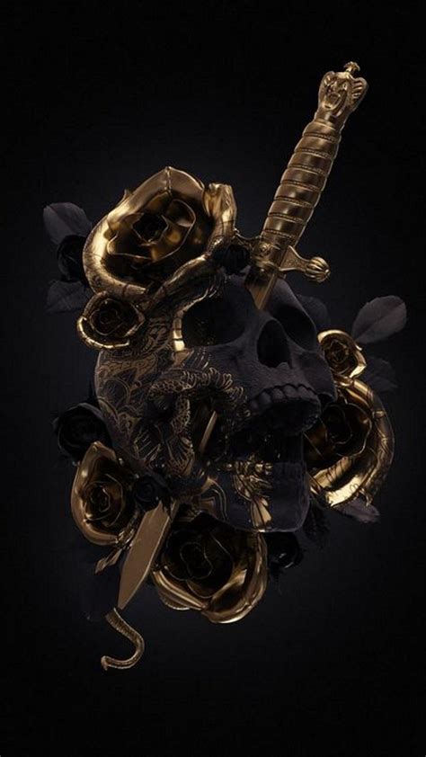 Gold Skull Wallpapers Top Free Gold Skull Backgrounds Wallpaperaccess