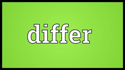 Differ Meaning Youtube
