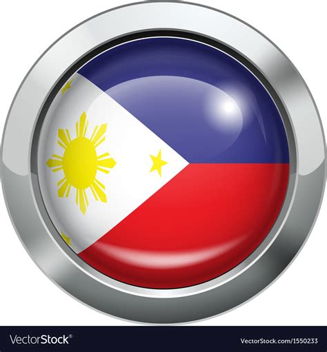 Philippine Flag Metal Button Royalty Free Vector Image